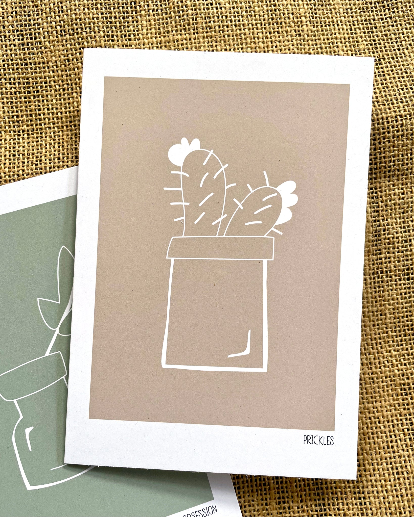 Greeting card (Boy with Art) - Prickles