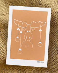 Greeting card (Boy with Art) - Merry Moose